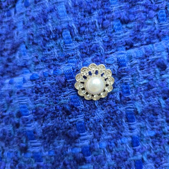 NWT Zara Tweed Dress Textured Pinafore Mini Women XL Blue Bloggers Favorite - Picture 11 of 15